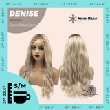 JBEXTENSION 24 Inches Blonde Wave Pre-Cut Snowflake Lace Frontlace Glueless Wig DENISE BLONDE【PERMATEASE】【BENDY EAR TABS】- S/M