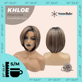 JBEXTENSION 12 Inches Bob Cut Pine Cones Pre-Cut Snowflake Lace Frontlace Glueless Wig KHLOE PINE CONES【PERMATEASE】【BENDY EAR TABS】