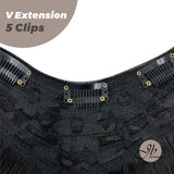 JBEXTENSION Extensiones de cabello en V de 20 pulgadas, 5 rizos con clip, 190 g