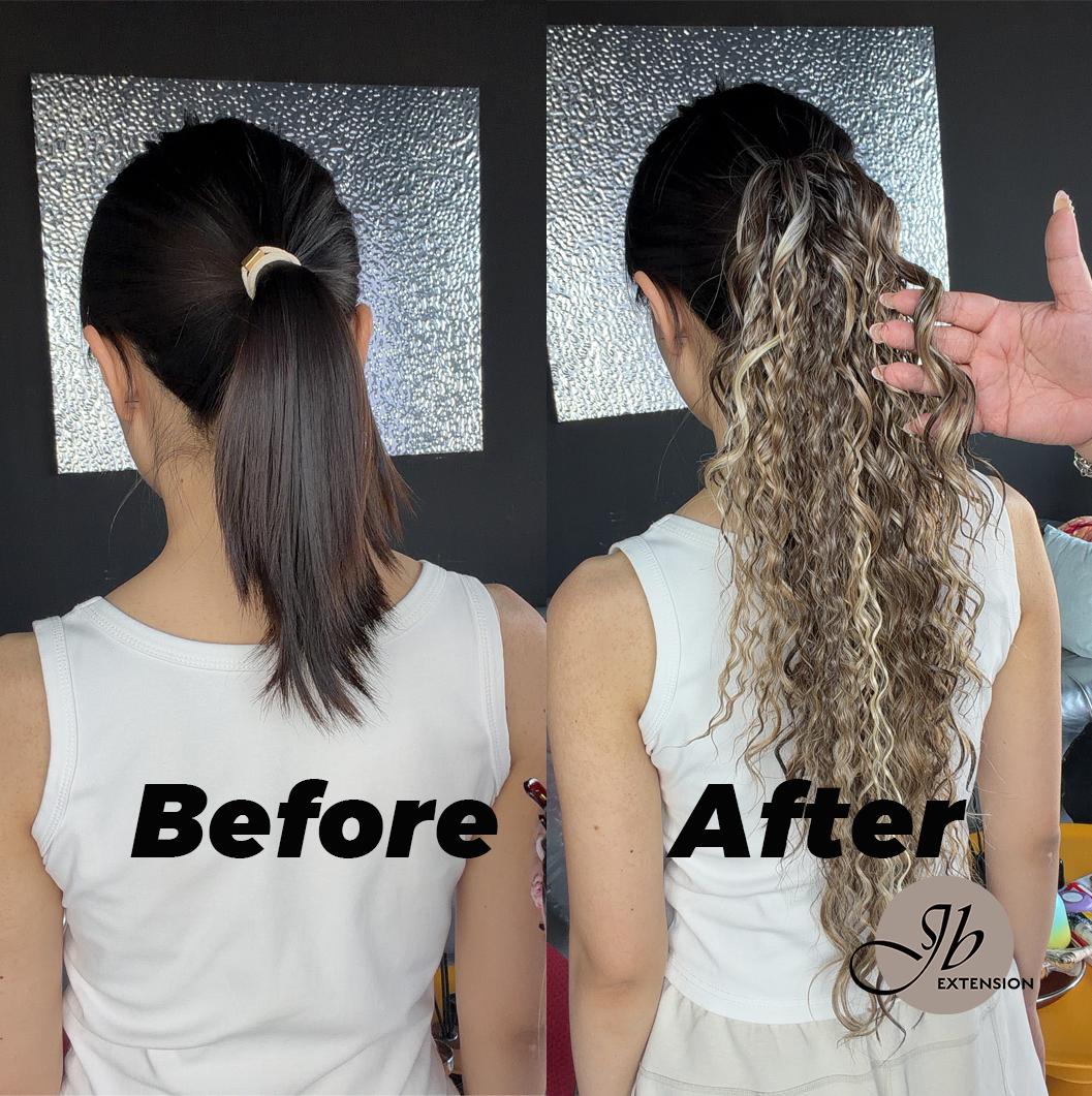 JBEXTENSION 21 Inch Clip Claw , Wrap in Wave Ponytail Extension for th ...