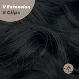 JBEXTENSION Extensiones de cabello en V de 20 pulgadas, 5 rizos con clip, 190 g