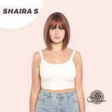 JBEXTENSION 12 Inches Bob Cut Mix Dark Pink Straight Short Wig SHAIRA S