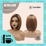 JBEXTENSION 12 Inches Bob Cut Auburn Pre-Cut Snowflake Lace Frontlace Glueless Wig KHLOE AUBURN【PERMATEASE】【BENDY EAR TABS】
