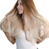 JBEXTENSION 26 Inches Light Blonde With Brown Root Straight Wig ASIS