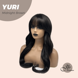 JBEXTENSION 24 Inches Long Midnight Brown Wig with Bangs YURI MIDNIGHT BROWN