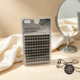 JBEXTENSION 100 Clusters 12MM DIY Segmented False Eyelashes, Fluffy Cat-Eye Individual Lashes, Natural Look Mixed Length Synthetic Eyelashes Extensions, Reusable Soft Cluster Lashes for Daily Party Wedding Makeup