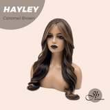 JBEXTENSION 23 Inches Caramel Brown Wig with Bangs HAYLEY CARAMEL BROWN