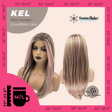 [FINAL SALE] JBEXTENSION 22 Inches Pink Sorbet Pre-Cut Snowflake Lace Frontlace Glueless Wig KEL PINK SORBET【PERMATEASE】【BENDY EAR TABS】- M/L