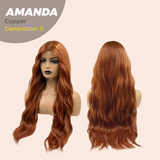 JBEXTENSION GENERATION FIVE 28 Inches Copper Long Wave Wig AMANDA G5 COPPER