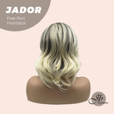 JBEXTENSION 10 Inches Mix Blonde Curly Lace Front Wig.Pre Plucked 13*3 HD Transparent Lace Frontal Handmade Futura Fiber Swiss Lace Synthetic Fiber Wig JADOR