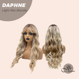JBEXTENSION 29 Inches Long Body Wave Light Mix Blonde Wig with Bangs DAPHNE LIGHT MIX BLONDE
