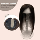 JBEXTENSION 12 Inches |16 Inches Natural Black Brown HUMAN HAIR SIDE PART TOPPER 12*13