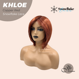 JBEXTENSION 12 Inches Bob Cut Copper Red Pre-Cut Snowflake Lace Frontlace Glueless Wig KHLOE COPPER RED