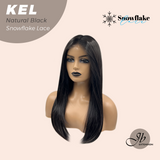 JBEXTENSION 22 Inches Natural Black Pre-Cut Snowflake Lace Frontlace Glueless Wig KEL NATURAL BLACK