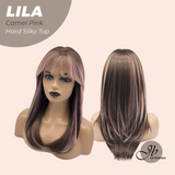[PRE-ORDER] JBEXTENSION 20 Inches Scalpiana Camel Pink Wolf Cut 3.5X4 Hard Silky Top Natural Scalp Effect Wig With Bangs LILA CAMEL PINK