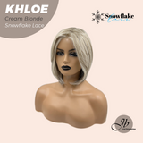 JBEXTENSION 12 Inches Bob Cut Cream Blonde Pre-Cut Snowflake Lace Frontlace Glueless Wig KHLOE CREAM BLONDE