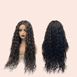 JBEXTENSION 28 Inches Extra Curly Tea Black Darkest Brown Long Pre-Cut Frontlace Glueless Wig FELICIA TEA BLACK