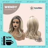 JBEXTENSION 18 Inches Mix Blonde Curly Pre-Cut Side Part Snowflake Lace Frontlace Glueless Wig WENDY【BENDY EAR TABS】- S/M