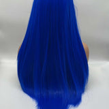 JBEXTENSION 28 Inches Long Straight Blue Wig With Bangs DORY