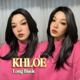 HOT OF SEASON - 18 Inches Black Pre-Cut Snowflake Lace Frontlace Glueless Wig KHLOE LONG BLACK