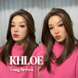 HOT OF SEASON - 18 Inches Brown Pre-Cut Snowflake Lace Frontlace Glueless Wig KHLOE LONG BROWN