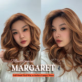 [PRE-ORDER] JBEXTENSION MARGARET MONO Full Monofilament Handmade Full Lace Full Hand Tied Wig 20 Inches Light Copper Mono Lace Handmade Futura Fiber Wig With Anti-slip Silicone Strips Glueless Wig MARGARET MONO