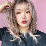 JBEXTENSION 16 Inches Scalpiana 3.5X4 Hard Silky Top Natural Scalp Effect Apricot Body Wave Wig With Bangs Wig MIMI SILKY TOP APRICOT