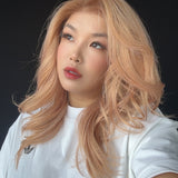 JBEXTENSION 20 Inches Strawberry Blonde Curly Pre-Cut 9X6 U Lace Free Part Frontlace Glueless Wig CINDY