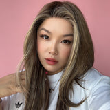 [PRE-ORDER] JBEXTENSION 22 Inches Hazelnut Blonde Highlight Pre-Cut Snowflake Lace Frontlace Glueless Wig KEL HAZELNUT【PERMATEASE】【BENDY EAR TABS】