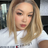 JBEXTENSION 12 Inches Panna Cotta Pre-Cut Side Part Snowflake Lace Frontlace Glueless Wig ALICE PANNA COTTA