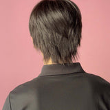 JBEXTENSION Short Hair 30% Real Human Hair Midnight Brown( Black/Brown) Unisex Wig Man Wig KEN
