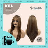 JBEXTENSION 22 Inches Caramel Pre-Cut Snowflake Lace Frontlace Glueless Wig KEL CARAMEL【PERMATEASE】【BENDY EAR TABS】S/M