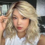 [PRE-ORDER] JBEXTENSION 16 Inches Blonde Curly Pre-Cut Side Part Snowflake Lace Frontlace Glueless Wig JESSICA【BENDY EAR TABS】