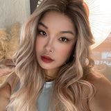 [PRE-ORDER] JBEXTENSION 22 Inches Long Apricot Pre-Cut Snowflake Lace Frontlace Glueless Wig TERESA LONG APRICOT【PERMATEASE】【BENDY EAR TABS】