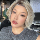 JBEXTENSION JESS MONO Monofilament Handmade Wig 6X5 Full Monofilament Hand Tied Top Wig 10 Inches Blonde Mono Lace Wig With Anti-slip Silicone Strips Glueless Wig JESS MONO【BENDY EAR TABS】