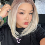 JBEXTENSION JINX MONO Monofilament Handmade Wig 6X5 Full Monofilament Hand Tied Top Wig 12 Inches Blonde Mono Lace Wig With Anti-slip Silicone Strips Glueless Wig JINX MONO【BENDY EAR TABS】