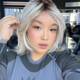 JBEXTENSION 13 Inches Mix Blonde Pre-Cut Side Part Snowflake Lace Frontlace Glueless Wig FLORA【BENDY EAR TABS】