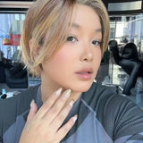 JBEXTENSION 10 Inches Bob Cut Mix Copper Pre-Cut Side Part Snowflake Lace Frontlace Glueless Wig ANNALISA【BENDY EAR TABS】