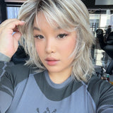 JBEXTENSION 13 Inches Dark Mix Blonde Curly Pre-Cut T Part Snowflake Lace Frontlace Glueless Wig CONNOR【BENDY EAR TABS】