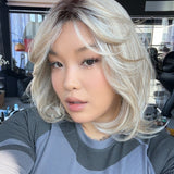 JBEXTENSION 15 Inches Mix Blonde Pre-Cut T Part Snowflake Lace Frontlace Glueless Wig KATHLEEN【BENDY EAR TABS】