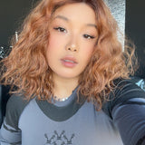 JBEXTENSION 14 Inches Wave Copper Pre-Cut Side Part Frontlace Glueless Black Sapphire Wig FAITH