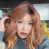 JBEXTENSION AMIKA MONO Monofilament Handmade Wig 6X5 Full Monofilament Hand Tied Top Wig 14 Inches Copper Curly Mono Lace Wig Glueless Black Sapphire Wig AMIKA MONO【BENDY EAR TABS】