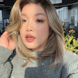 JBEXTENSION NANCY MONO Monofilament Handmade Wig 6X5 Full Monofilament Hand Tied Top Wig 14 Inches Dark Brown Mono Lace Wig Glueless Wig NANCY MONO【BENDY EAR TABS】