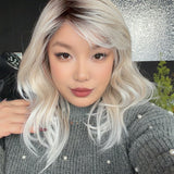 JBEXTENSION 19 Inches Curly Platinum Blonde Pre-Cut Side Part Snowflake Lace Frontlace Glueless Wig DAWN SNOWFLAKE - PLATINUM BLONDE【BENDY EAR TABS】