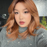 JBEXTENSION 18 Inches Curly Copper Pre-Cut T Part Snowflake Lace Frontlace Glueless Black Sapphire Wig ERICA【BENDY EAR TABS】