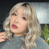JBEXTENSION JUSTYNA MONO Monofilament Handmade Wig 6X5 Full Monofilament Hand Tied Top Wig 13 Inches Dark Blonde Mono Lace Wig with Anti-slip Silicone Strips Glueless Wig JUSTYNA MONO - DARK BLONDE【BENDY EAR TABS】