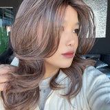 JBEXTENSION 17 Inches Mushroom Brown Curly Women Fashion Full Machine Wig ROZY MUSHROOM BROWN【PLUS PERMATEASE】【BENDY EAR TABS】