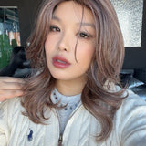 JBEXTENSION 17 Inches Mushroom Brown Curly Women Fashion Full Machine Wig ROZY MUSHROOM BROWN【PLUS PERMATEASE】【BENDY EAR TABS】