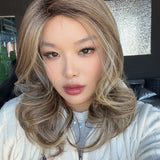 JBEXTENSION 17 Inches Hazelnut Curly Women Fashion Full Machine Wig ROZY HAZELNUT【PLUS PERMATEASE】【BENDY EAR TABS】