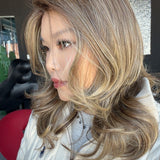 JBEXTENSION 17 Inches Hazelnut Curly Women Fashion Full Machine Wig ROZY HAZELNUT【PLUS PERMATEASE】【BENDY EAR TABS】